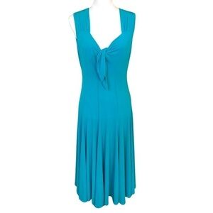 TALBOTS Aqua Sweetheart Bust Fit & Flare Sleeveless Tank Dress 4 Petites